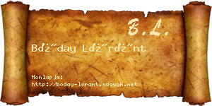 Bóday Lóránt névjegykártya