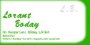 lorant boday business card